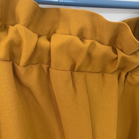 🆕 BEBOP MUSTARD TEXTURED WOVEN SOLID TROUSER PAPER PANTS SIZE M - Picture 5 of 7